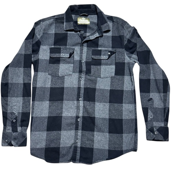 Dravus Flannel Shirt | Black Gray Buffalo Plaid Medium - Picture 13 of 13